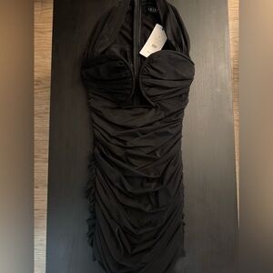 Akira Black PRINCESS TREATMENT RUCHED MINI DRESS